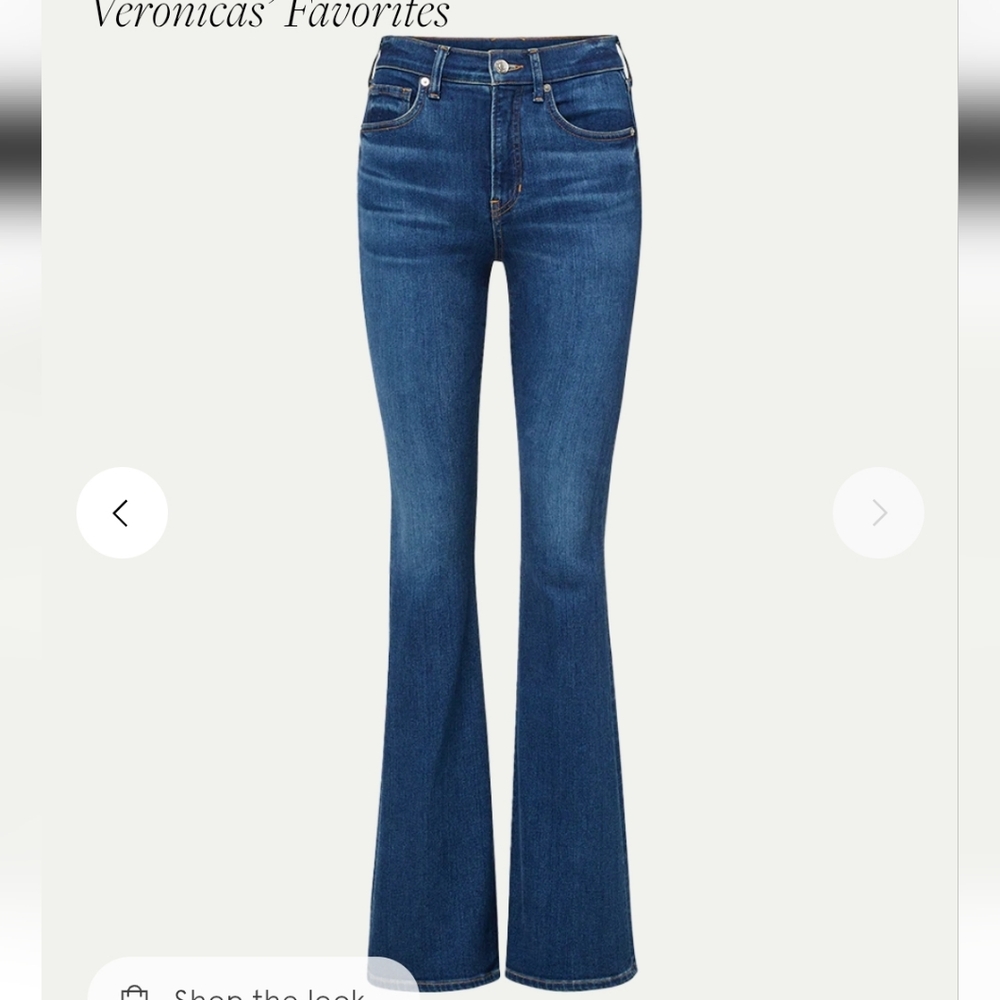 Veronica Beard Beverly Skinny Flare High Rise Jean In Bright Blue